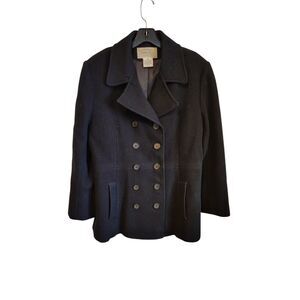 Vintage St. Johns Bay 10P Petite‎ Women's Black Pea Coat